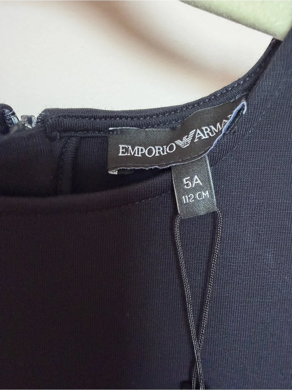 Emporio Armani Girls Navy Sleeveless Pleated Hem Dress